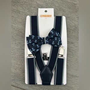 Gymboree bow tie and suspender set NWT